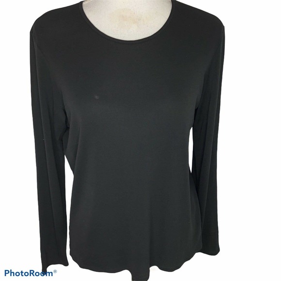 Eileen Fisher Medium Stretch Silk Jersey Top Shirt - Picture 3 of 10